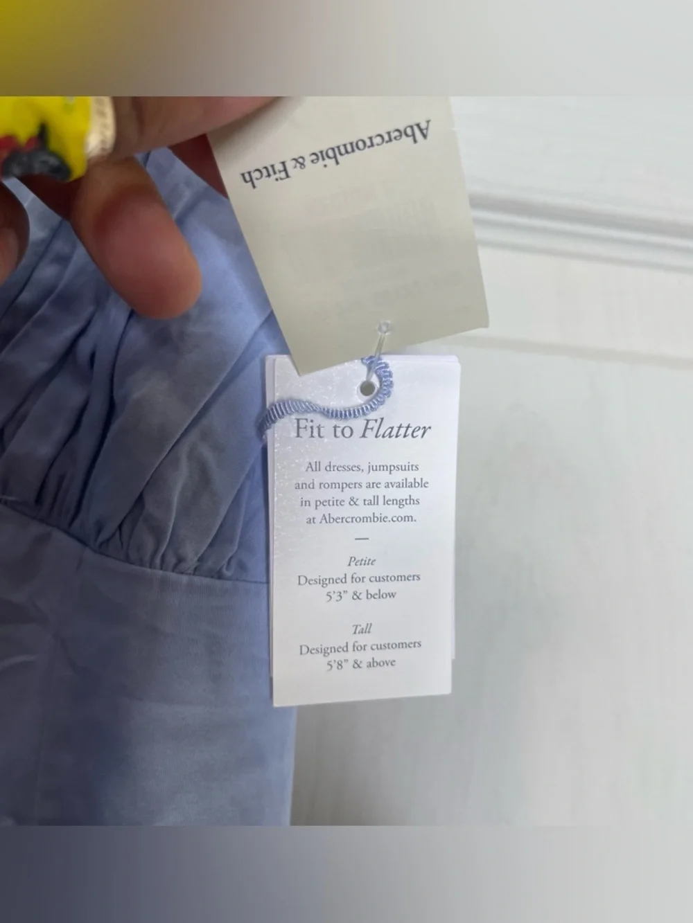 Abercrombie & Fitch Tie Spaghetti Strap Tiered Maxi Dress Sundress Blue Medium P